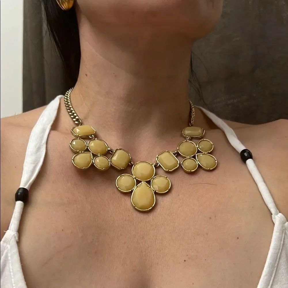 Mika Yoga Wear Cream and Gold Geometric Necklace